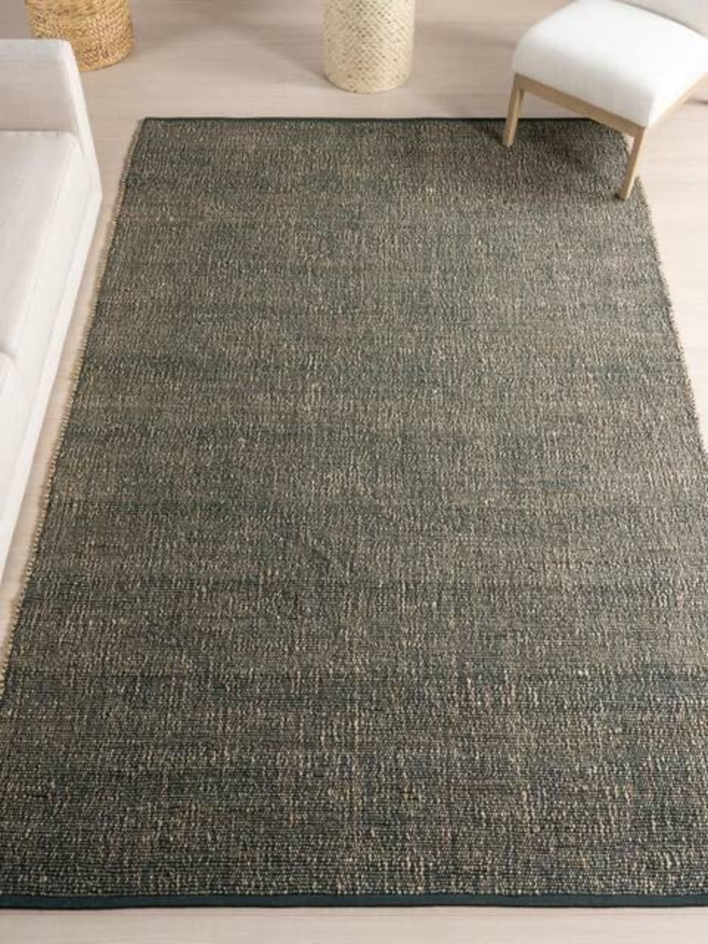 Neutral Textured Area Rug in green - Picture 5 of 6